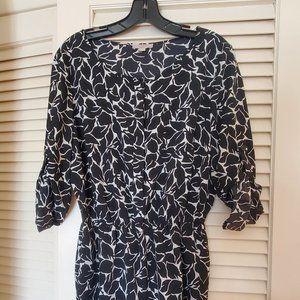 LOFT Romper Long Sleeve w/ Pockets, 12P Black/White